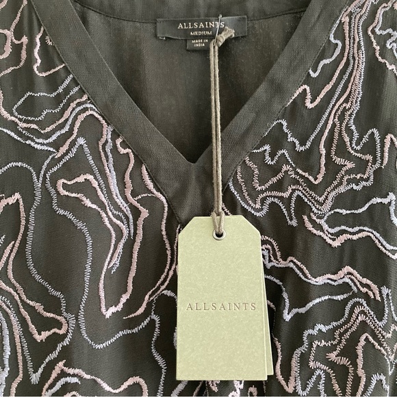 NWT All Saints Isme Palmer Dress in Oil Black - Picture 9 of 13